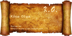 Kósa Olga névjegykártya